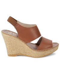 Andre Assous Reese Leather Espadrille Wedge Sandal - Brown