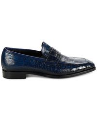 Jo Ghost - Croc Embossed Leather Penny Loafers - Lyst