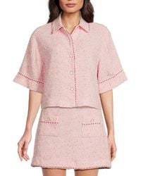 Jonathan Simkhai - Khloe Short-Sleeve Textured Cover-Up Shirt - Lyst
