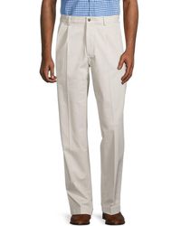 Brooks Brothers Mens Grey Clark Fit Linen Cotton Chino Pants Sz 44W 32L 5572-9