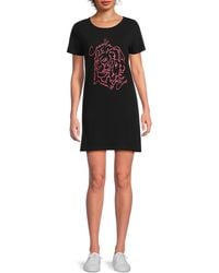 Roberto Cavalli - Logo Graphic T-Shirt Minidress - Lyst