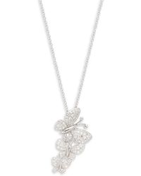 Effy - 14K & 0.45 Tcw Diamond Butterflies Pendant Necklace - Lyst