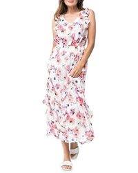 Gibsonlook - Floral Ruffle Trim Maxi Dress - Lyst