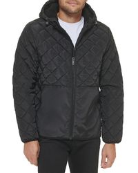 Kenneth Cole - Diamond Quilted Hooded Jacket - Lyst