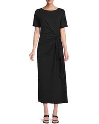 DKNY - Short Sleeve Shift Midi Dress - Lyst
