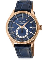 Gevril - Empire 40mm Goldtone Stainless Steel & Leather Strap Automatic Watch - Lyst