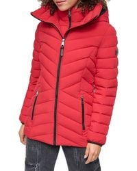 DKNY - Missy Chevron Quilted Bib-Front Puffer Jacket - Lyst