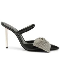 SCHUTZ SHOES - Mila 100Mm Embellished Leather Mules - Lyst