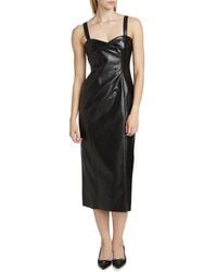 Cinq À Sept - Tessa Faux Leather Midi-Dress - Lyst