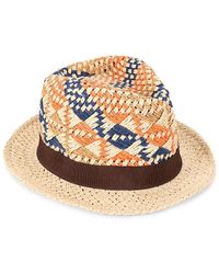 La Fiorentina - Woven Straw Fedora Hat - Lyst