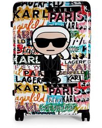 Karl Lagerfeld 28-inch Logo Explosion Spinner Suitcase - White