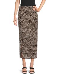 Noisy May - Steffi Leopard Print Sheath Midi Skirt - Lyst