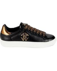 Roberto Cavalli - Metallic Leather Low Top Sneakers - Lyst
