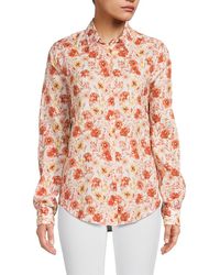 Saks Fifth Avenue - Floral Linen Button Down Shirt - Lyst