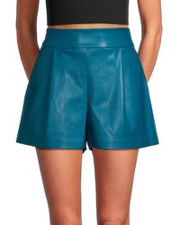 Susana Monaco - Faux Leather Pleated Shorts - Lyst