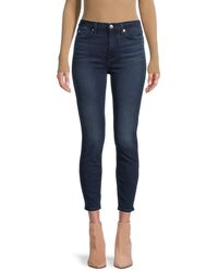 7 For All Mankind - High-rise Ankle Skinny Jeans - Lyst