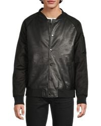 Karl Lagerfeld - Raglan Sleeve Faux Leather Bomber Jacket - Lyst