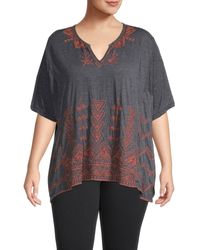 johnny was dotted geo tunic dress