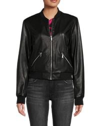 Calvin Klein - Faux Leather Bomber Jacket - Lyst