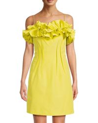 Emanuel Ungaro - Flora Ruffle Cotton-Silk Sleeveless Minidress - Lyst