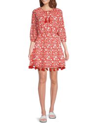 MER ST BARTH - 'Solange Floral Tassel Mini Coverup Dress - Lyst