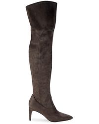 Calvin Klein Sacha Suede Over-the-knee Boots - Grey