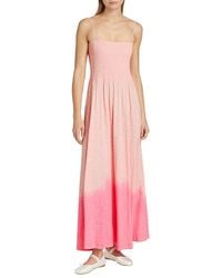 ATM - Ombré Slub Jersey Smocked Maxi Dress - Lyst