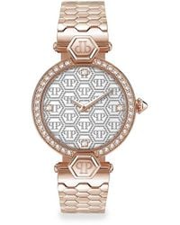 Philipp Plein - Plein Couture 32mm Ip Rose Gold Silvertone Stainless Steel Bracelet Watch - Lyst