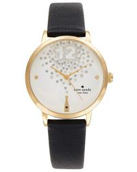 Kate Spade 34mm Goldtone Stainless Steel & Leather Strap Watch - White