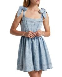 Alice + Olivia - Amina Denim Corset Minidress - Lyst