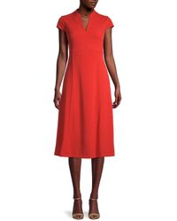 Calvin Klein Solid-hued A-line Dress - Natural