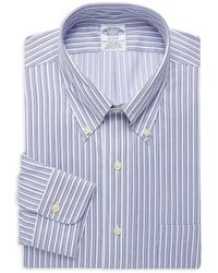 Brooks Brothers Regent Regular-fit Original Broadcloth Sport Shirt, Bengal Stripe - Blue