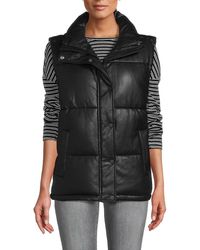 Marc New York - Faux Leather Puffer Vest - Lyst