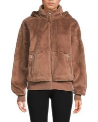 Tommy Hilfiger - Faux-Fur Hooded Zip Jacket - Lyst