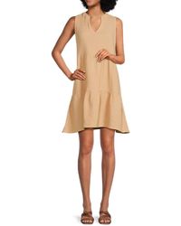 Saks Fifth Avenue - Gauze Split V-neck Mini Dress - Lyst