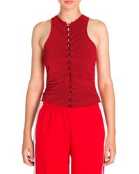 Unravel Project Lace-up Racerback Bodysuit - Red