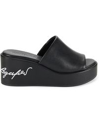 Karl Lagerfeld - Calvina Logo Wedge Heel Platform Sandals - Lyst