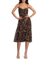 BCBGMAXAZRIA - Paisley Print Midi-Dress - Lyst