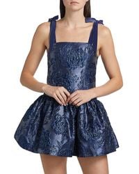 Alice + Olivia - Maryann Floral Satin Minidress - Lyst