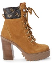 Guess Kelyna Lace-up Platform Booties - Black