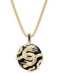 Effy - 14K Goldplated Sterling, Spinel & Onyx Pendant Necklace - Lyst