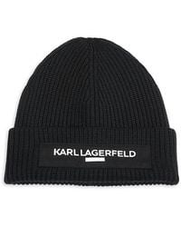 Karl Lagerfeld - Wool Blend Logo Beanie - Lyst