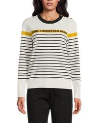 Karl Lagerfeld - Striped Logo Sweater - Lyst