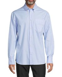 Versace - Striped Cotton Button-Down Shirt - Lyst