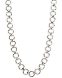 Sterling Forever - Rhodium Plated Molten Link Chain Necklace - Lyst
