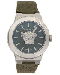 Versace - Medusa Infinite Steel Case & Leather Strap Watch/45Mm - Lyst