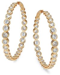 Adriana Orsini - Jordan 18k Goldplated & Cubic Zirconia Large Hoop Earrings - Lyst