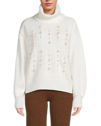 Karl Lagerfeld - Faux Pearl Turtleneck Sweater - Lyst