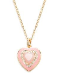 Saks Fifth Avenue - 14k Yellow Gold, 0.05 Tcw Diamond, Opal & Enamel Heart Pendant Necklace - Lyst