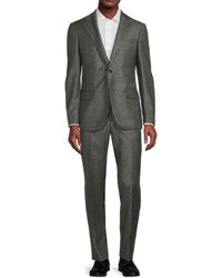 Lubiam - Checked Virgin Wool Blend Suit - Lyst